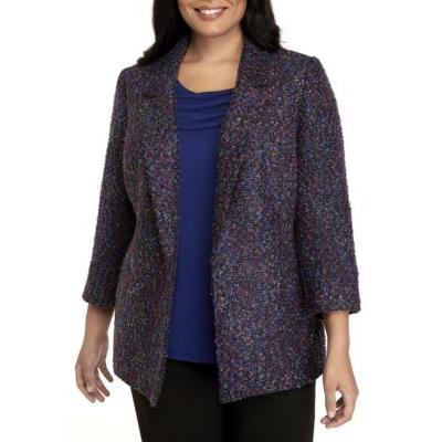 Photo 1 of NINE WEST Womens Purple Speckle Jacket Plus Size: 3X
