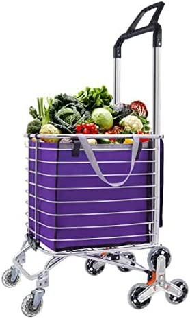Photo 1 of Foldable Shopping Cart Grocery Cart On Wheels (Purple, Large) harware included
