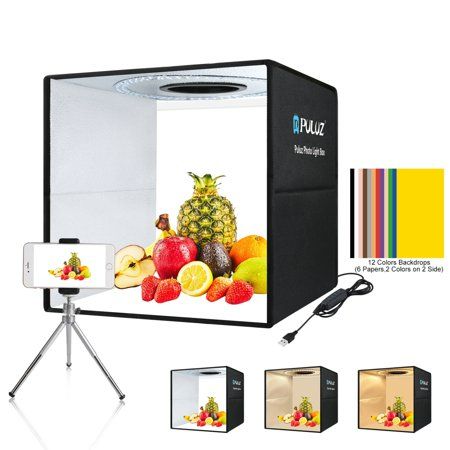 Photo 1 of PULUZ Dimmable Photo Studio Light Box 16 /40cm Portable Photography Light Tent with 6 Backdrops (12 Colors) & Soft Light Cloth for Product Display
