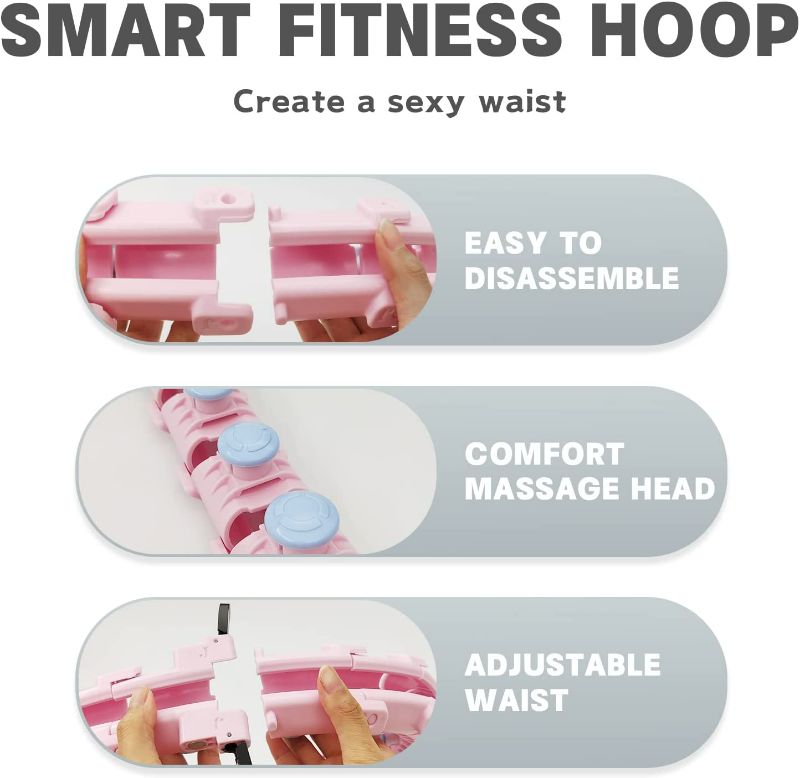 Photo 3 of Dumoyi Smart Weighted Fit Hoop for Adults Weight Loss, 24 Detachable Knots, 2 in 1 Adomen Fitness Massage, Great for Adults and Beginners
