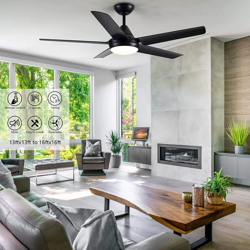 Photo 2 of Wellspeed Ceiling Fans with Lights, Black Ceiling Fan, 42 Inch Modern Ceiling Fan with Remote Control?Adjustable Light and Dark? for Bedroom, Living Room, Patios
ac 65w 120v/60hz