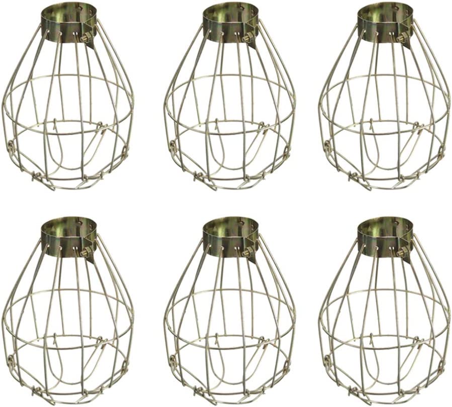 Photo 1 of 6pcs Vintage Metal Bulb Guard Cage Lampshade Light Cage Adjustable Industrial Clamp Hanging Industrial Lamp Covers for Home Bar Pendant
