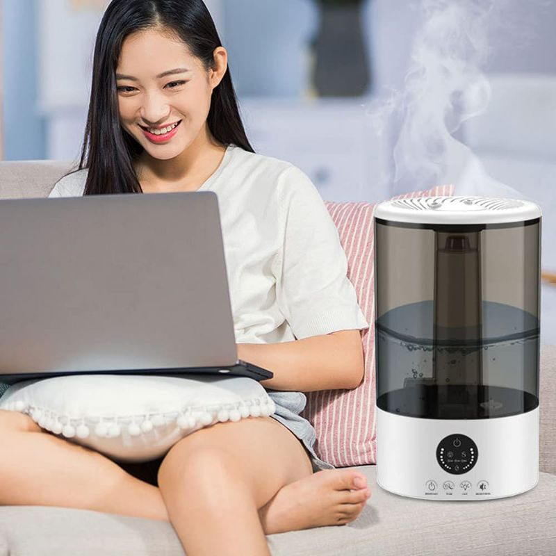 Photo 4 of Humidifiers For Bedroom, 3L Air Humidifiers For Large Room Home Desktop, Ultrasonic Cool Mist Humidifiers For Baby, 12H Work Time, Auto Shut-Off, Quiet Operation
