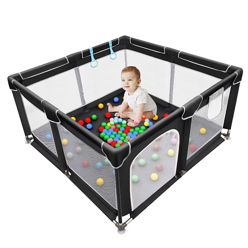 Photo 1 of Baby Playpen, Baby Playard, Playpen for Babies with Gate,Indoor & Outdoor Playard for Kids Activity Center,Sturdy Safety Play Yard with Soft Breathable Mesh
