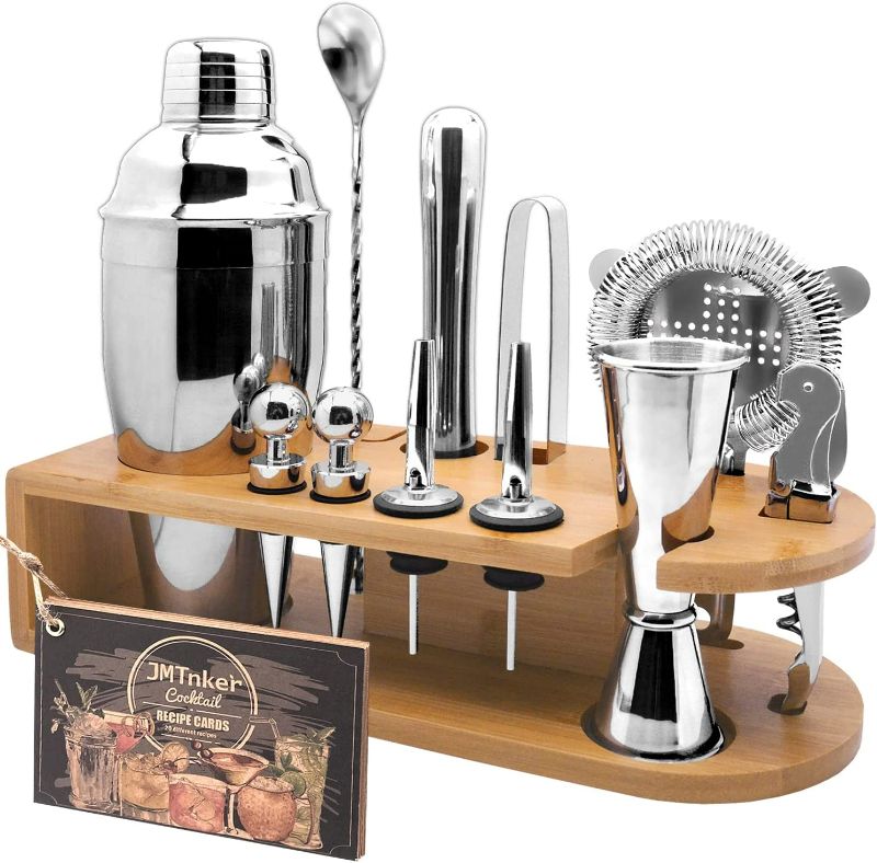 Photo 1 of Cocktail Shaker Set with Stand Mixology Bartender Kit|Bar Tool for Drink Mixing, Cocktail Shaker Bar Accessories for Home Bar Set, Perfect for Apartment Essentials and House Warming Gifts New Home
