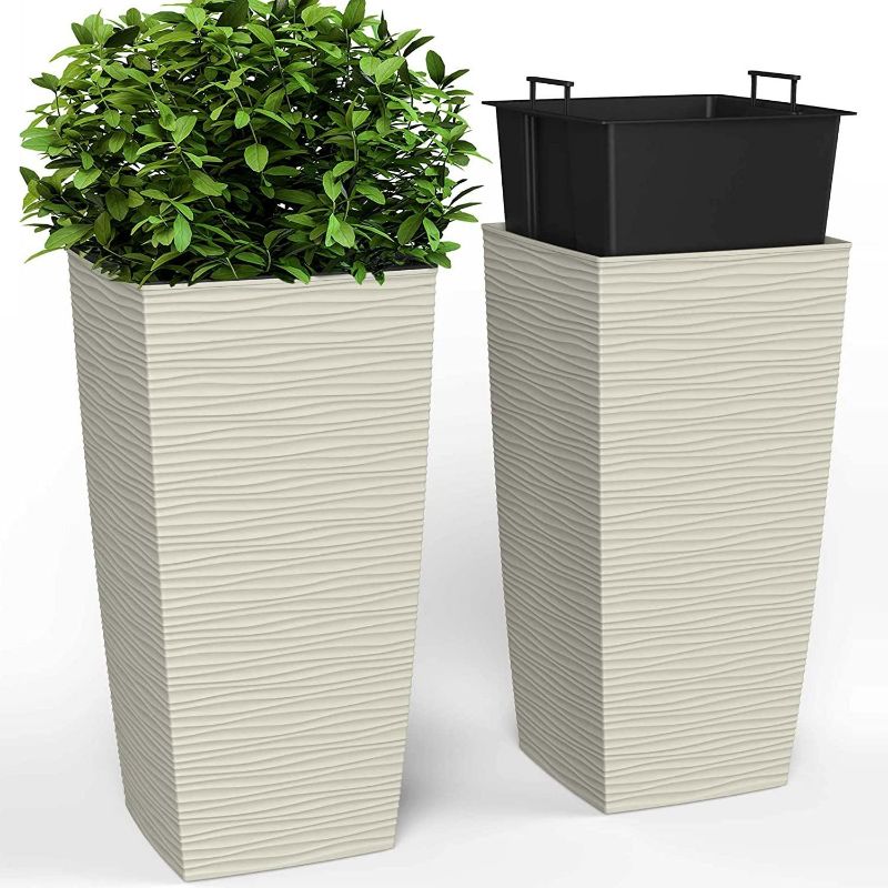 Photo 1 of janska beige indoor outdoor planters 6.5 gallon duo set