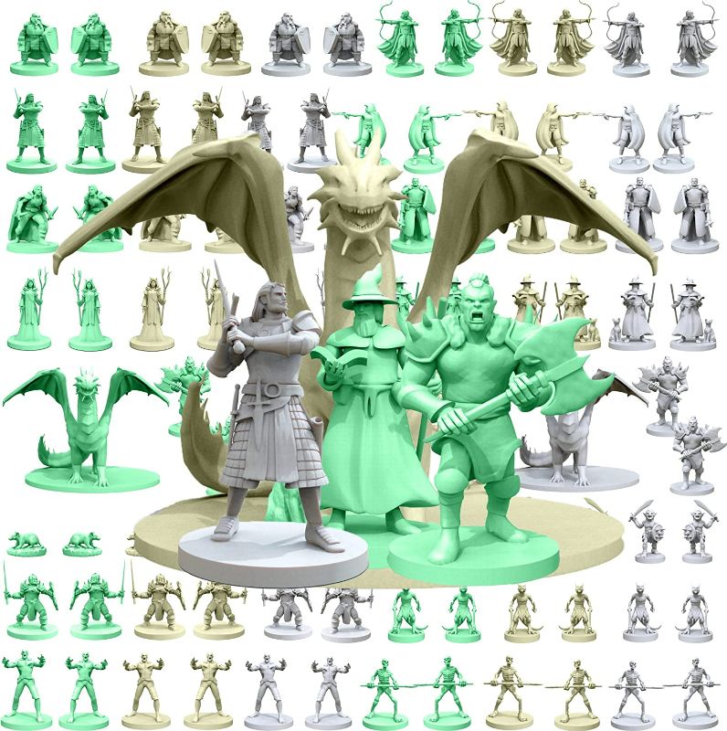 Photo 2 of House of Bodian Mythical Heroes Mini Figure Set for RPGs - 93 Pcs in 16 Designs - Heroes and Monsters - Suitable Size for DND
