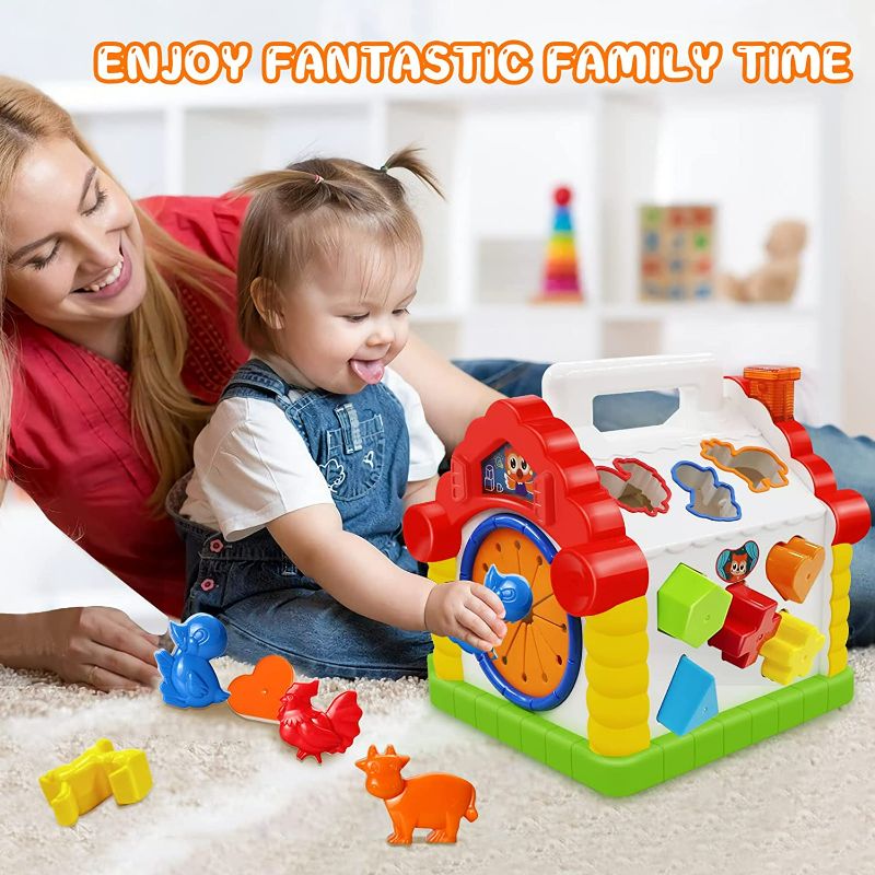 Photo 2 of Toys for 1 2 3 Year Old Boy Girl Funny House Educational Infant Baby Toys 6 to 12 Months with Light/Block/Music Toddlers Toys for Babies 3 8 9 10 12 18M Christmas Birthday Gift for Child Kids Age 1-3
