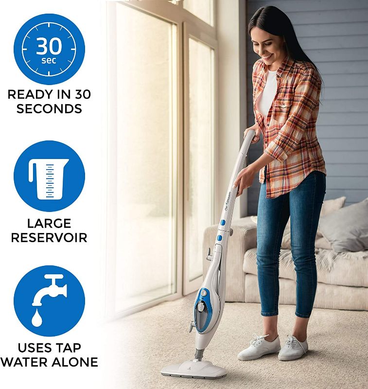 Photo 4 of PurSteam Steam Mop Cleaner 10-in-1 with Convenient Detachable Handheld Unit, Laminate/Hardwood/Tiles/Carpet Kitchen - Garment - Clothes - Pet Friendly Steamer Whole House Multipurpose Use

