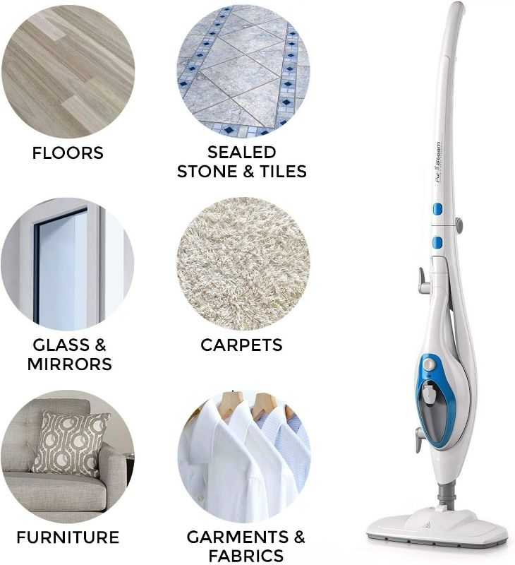 Photo 2 of PurSteam Steam Mop Cleaner 10-in-1 with Convenient Detachable Handheld Unit, Laminate/Hardwood/Tiles/Carpet Kitchen - Garment - Clothes - Pet Friendly Steamer Whole House Multipurpose Use
