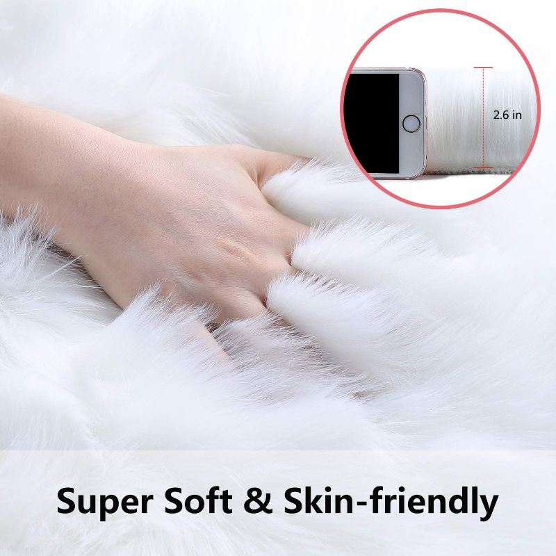 Photo 1 of Softlife Fluffy Faux Fur Sheepskin Rugs Luxurious Wool Area Rug for Kids Room Bedroom Bedside Living Room Office Home Decor Carpet 

