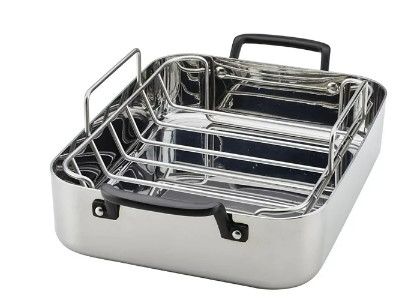 Photo 1 of KitchenAid 5-Ply Clad Stainless Steel Roaster with Removable Rack
