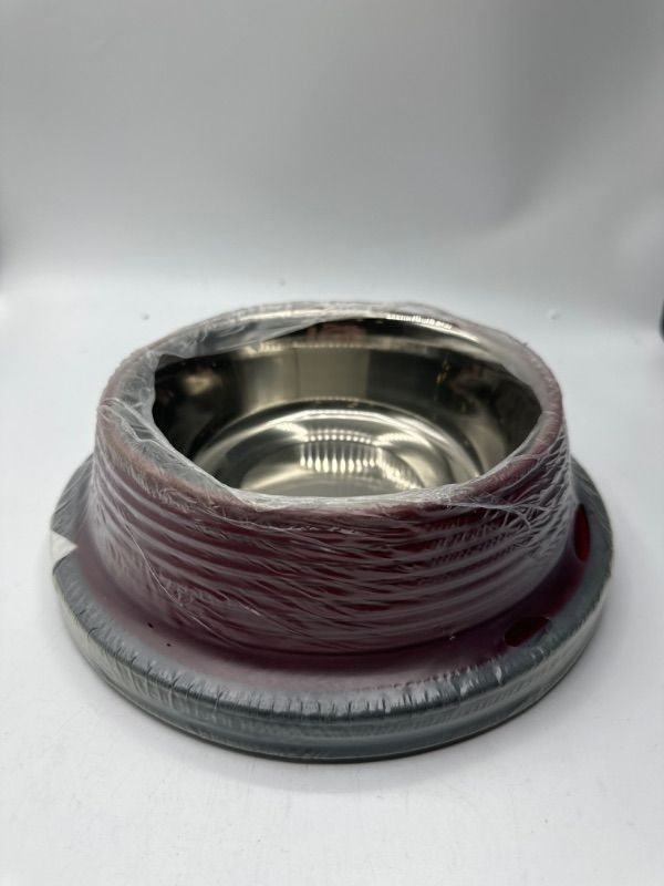 Photo 3 of 4 PACK Merlot Red Ribbed Cat and Dog Bowls, 32 Oz.
