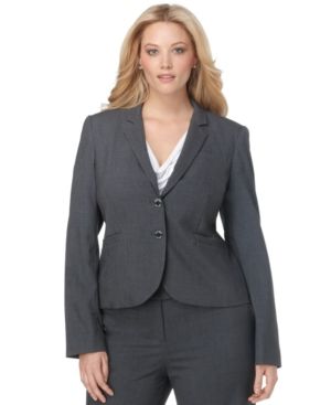 Photo 1 of Calvin Klein Women's Plus Size Two-Button Jacket - 22W
