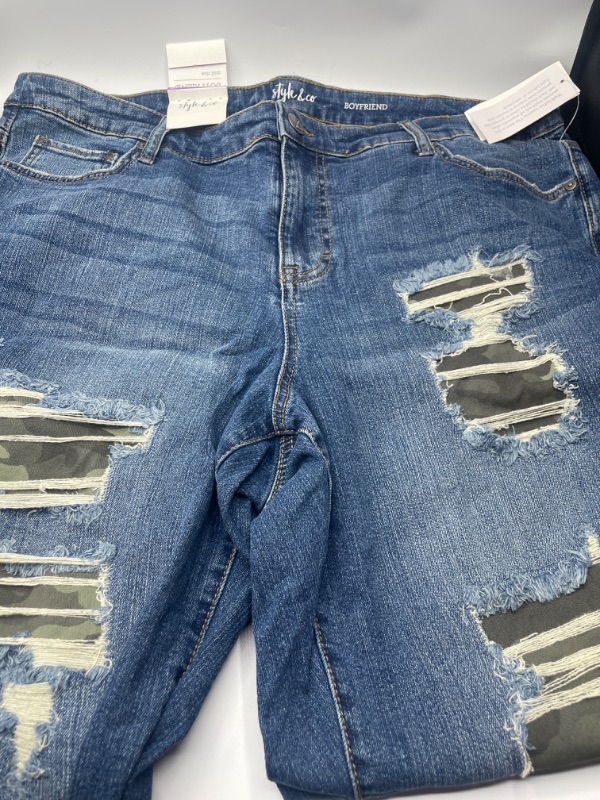 Photo 3 of Style & Co. Womens Plus Denim Distressed Bootcut Jeans 18W
