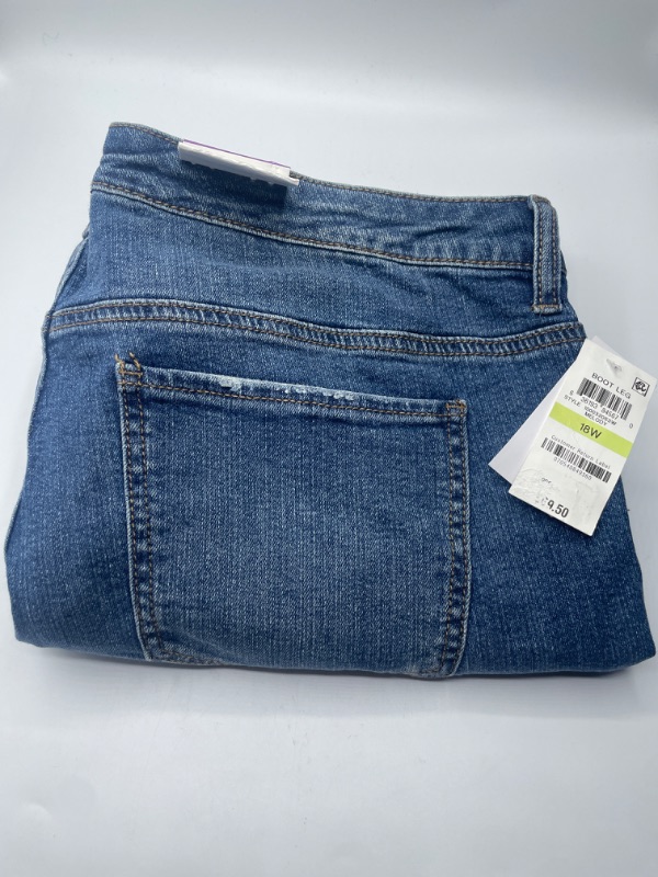 Photo 2 of Style & Co. Womens Plus Denim Distressed Bootcut Jeans 18W
