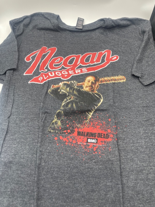 Photo 3 of The Walking Dead T-shirt Men's Size Large Negan Sluggers Lucille Bat Zombies AMC size medium
