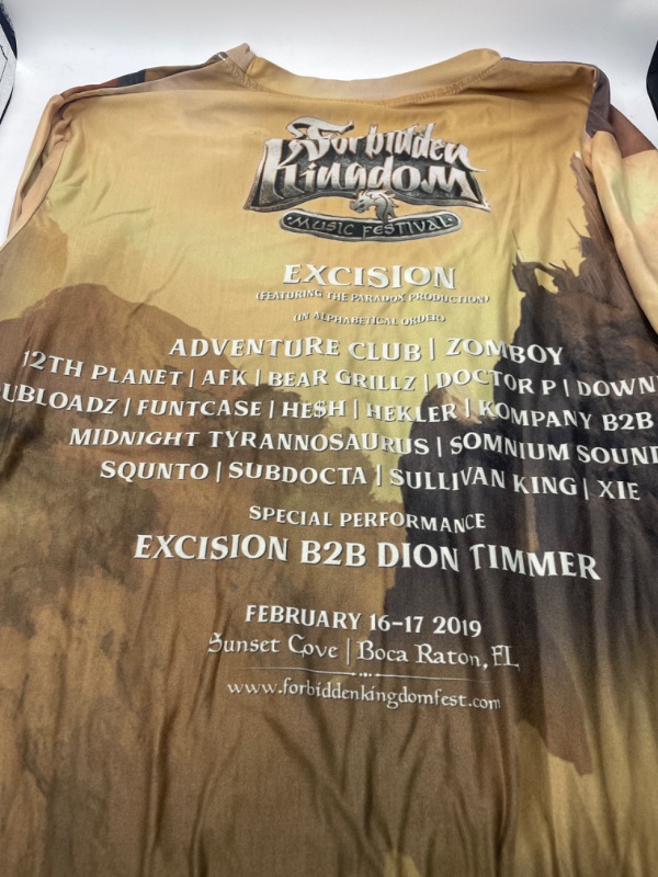 Photo 3 of fire breathing dragon forbidden kingdom excision music festival t-shirt size medium adult. 