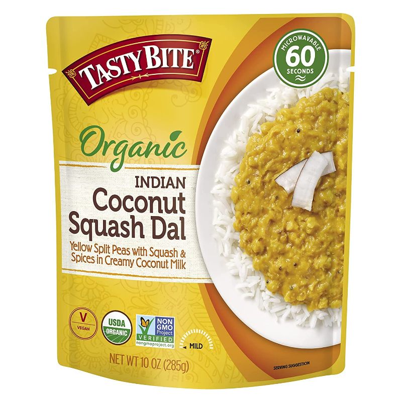 Photo 2 of Tasty Bite Organic Coconut Squash Dal, 10 Ounce, Pack of 6, Ready to Eat, Microwavable Entree, Vegan
