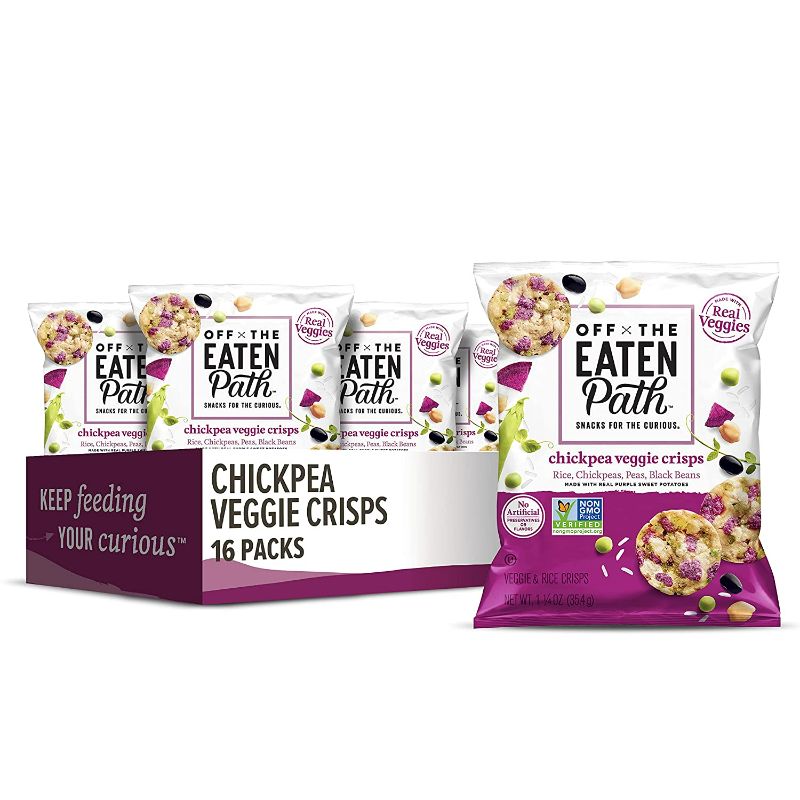 Photo 1 of Off The Eaten Path Chickpea Veggie Crisps, 1.25 oz (Pack of 16)
