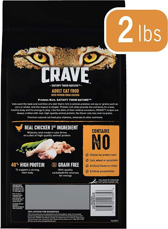 Photo 2 of CRAVE Grain Free Adult High Protein Natural Dry Cat Food with Protein from Chicken, 10 lb. Bag
