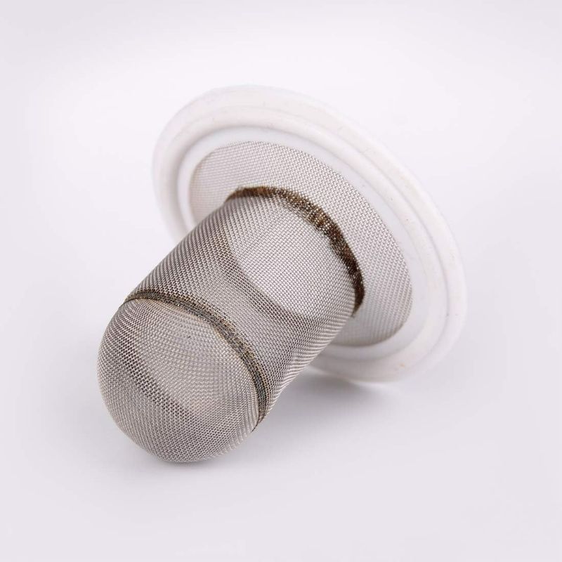 Photo 1 of Tri-clamp Sock Screen Gasket, Silicone, 60 Mesh, 1.5" Clamp Size, 1.5" Length. Pharmaceutical Grade Mesh Sock

