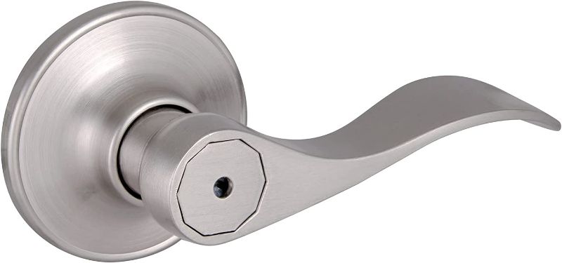 Photo 2 of Design House 700492 Springdale Privacy Bed and Bath Door Lever, Satin Nickel
