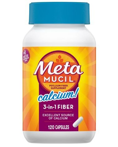 Photo 1 of Metamucil Fiber with Calcium, 3-in-1 Psyllium Capsule Fiber Supplement with Calcium