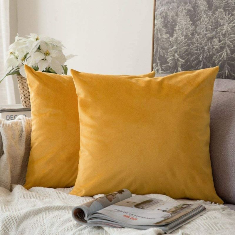 Photo 1 of MIULEE Cushion Case for Sofa Bedroom Car 16 x 16 Inch 40 x 40 cm Orange Yellow
