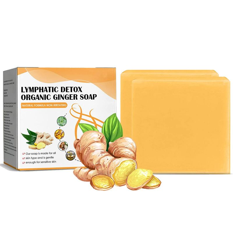 Photo 1 of LINGXIN 2PCS Lymphatic Detox Organic Ginger Soap,Moisturizing Deep Clean Effectively Bath Soap,Ginger Soap, Natural Ginger Bar Soap for Swelling for All...
