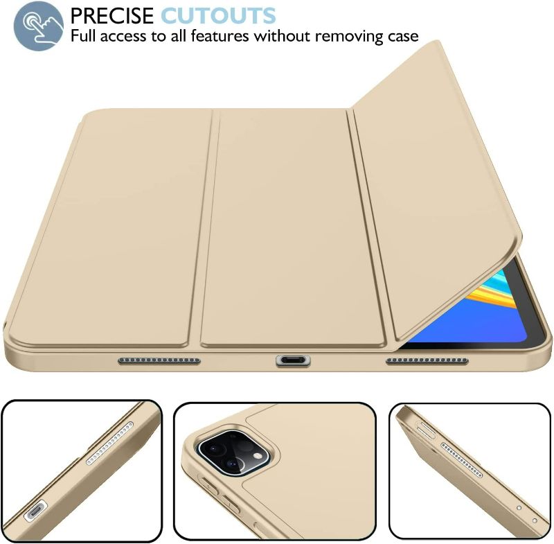 Photo 1 of iPad Pro 12.9 Case Trifold Stand Smart Case with Soft TPU Back, Auto Wake/Sleep (Champagne Gold)
