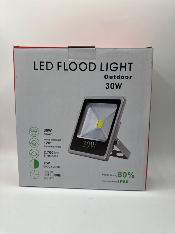 Photo 1 of LED Floodlight Outdoor 30W 80% Power Saving 120 Degree Beaming Angle 