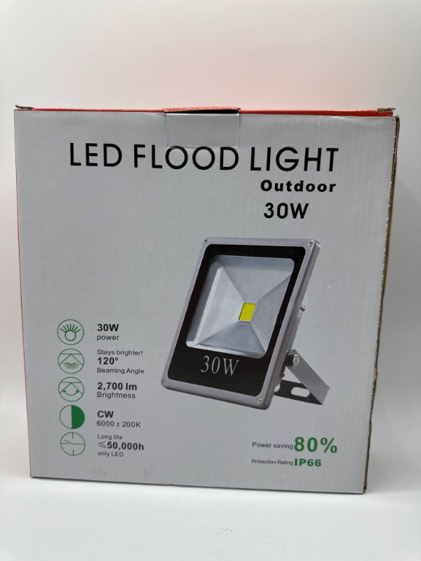 Photo 1 of LED Floodlight Outdoor 30W 80% Power Saving 120 Degree Beaming Angle 