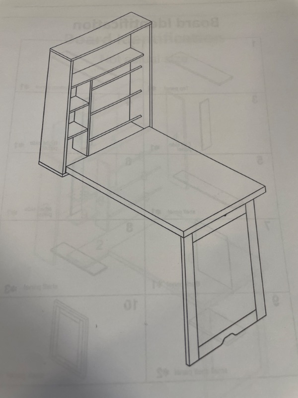 Photo 2 of Wall-Mounted Fold-Out Convertible Workstation Desk in White Wood
