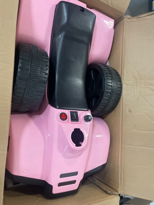 Photo 4 of 6-Volt Kids Ride on ATV Car 4 Wheelers Electric Quad with Horn and LED Lights, Pink
