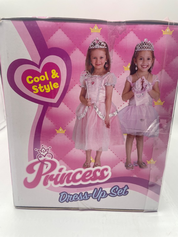 Photo 3 of Kids Play Dress Up Set Four Pair Of Pretend Heals And Two Crowns With Earrings And More Accessories 