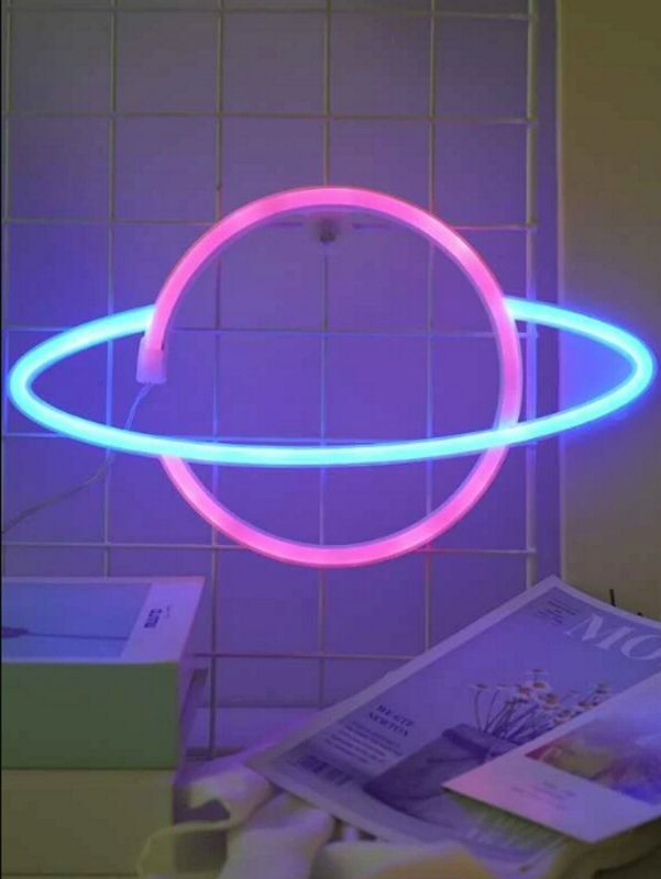 Photo 1 of Pink And Blue Saturn Glow Light 