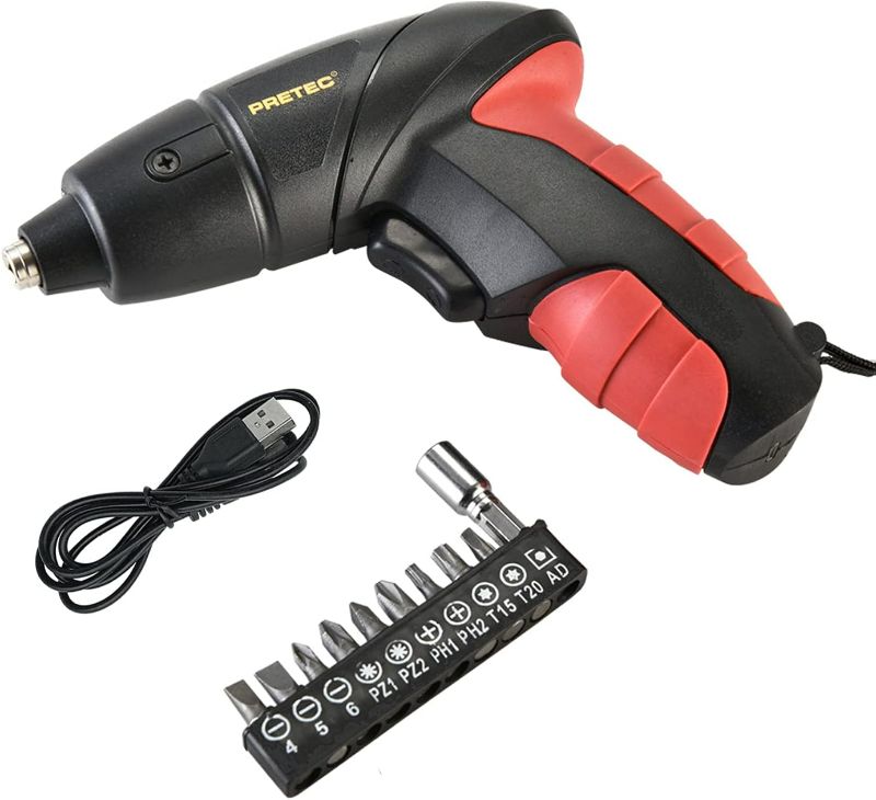 Photo 1 of PRETEC 11 in1 Electric Cordless Rechargeable Screwdriver Power Screw Guns (Red 11 in 1)
