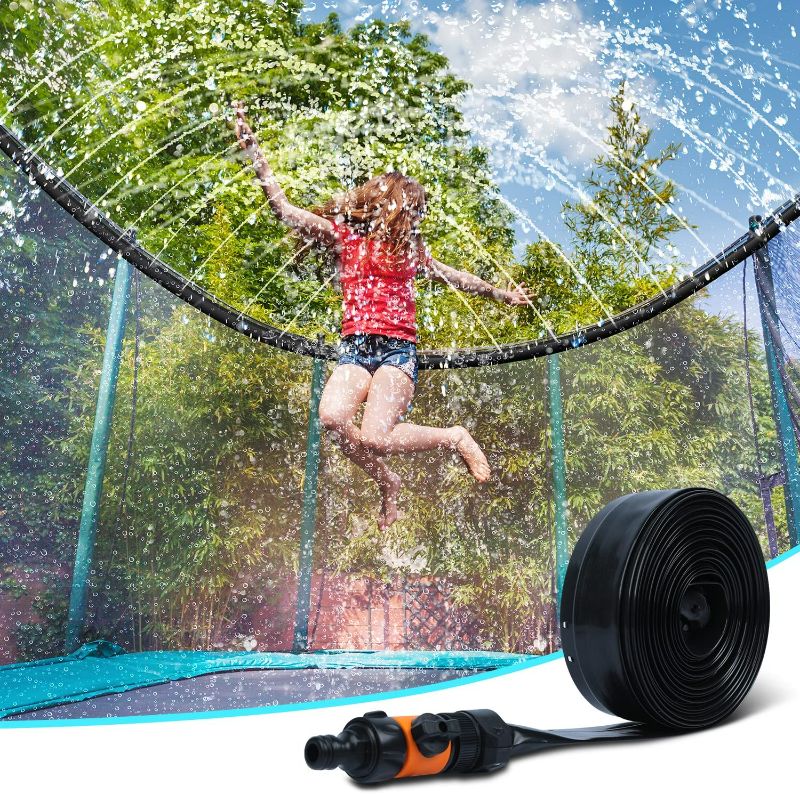 Photo 1 of Trampoline Sprinkler for Kids - Outdoor Trampoline Water Sprinkler for Kids and Adults, Trampoline Accessories Sprinkler 39ft Long for Water Play, Games, and Summer Fun in Yards
