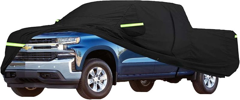Photo 1 of 210T Wind- and Water-Proof Car Cover, 6-Layer with Reflective Strip and Zipper, All Weather Compatible with 1998-2022 Dodge Ram 1500, with Combination Lock and Extra Large Storage Bag
