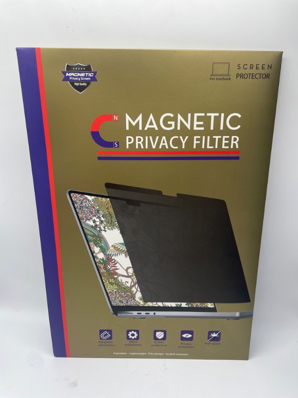 Photo 1 of MacBook Pro 14 Privacy Screen, Magnetic Removable Privacy Screen Compatible with Macbook Pro 14 inch 2021~2023 (M1 Pro/M1 Max/M2 Pro / M2 Max A2779/A2442), Anti-Peeping,Anti Blue Light and Anti Glare
