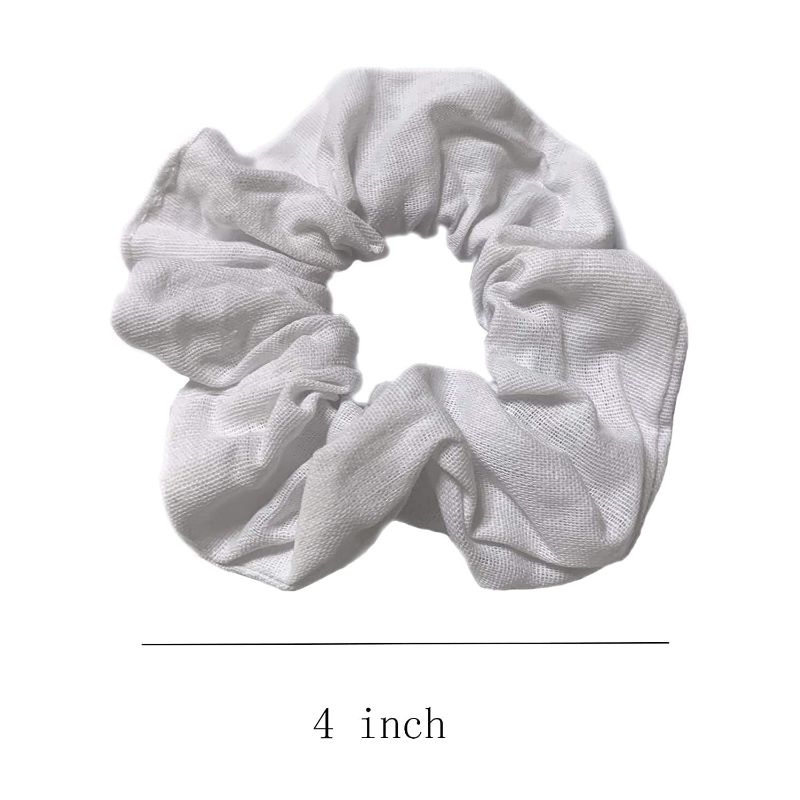 Photo 2 of 10 Pack Hair Scrunchies for Tie Dye White Cotton Elastics Scrunchy Soft Hair Bands Hair Ties for Girls

