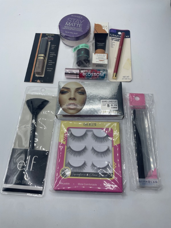 Photo 1 of Miscellaneous Variety Brand Name Cosmetics Including (E.L.F, Vincent Longo, Revlon, Blossom, Maybelline)