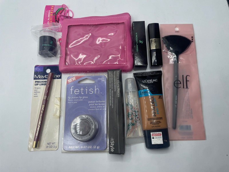 Photo 1 of Miscellaneous Variety Brand Name Cosmetics Including (E.L.F, Vincent Longo, Revlon, Rimmel, Maybeline)