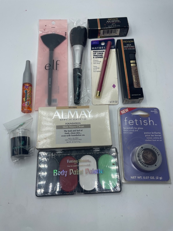 Photo 1 of Miscellaneous Variety Brand Name Cosmetics Including (E.L.F, Vincent Longo, Revlon,Almay, Maybelline) And Discontinued Items