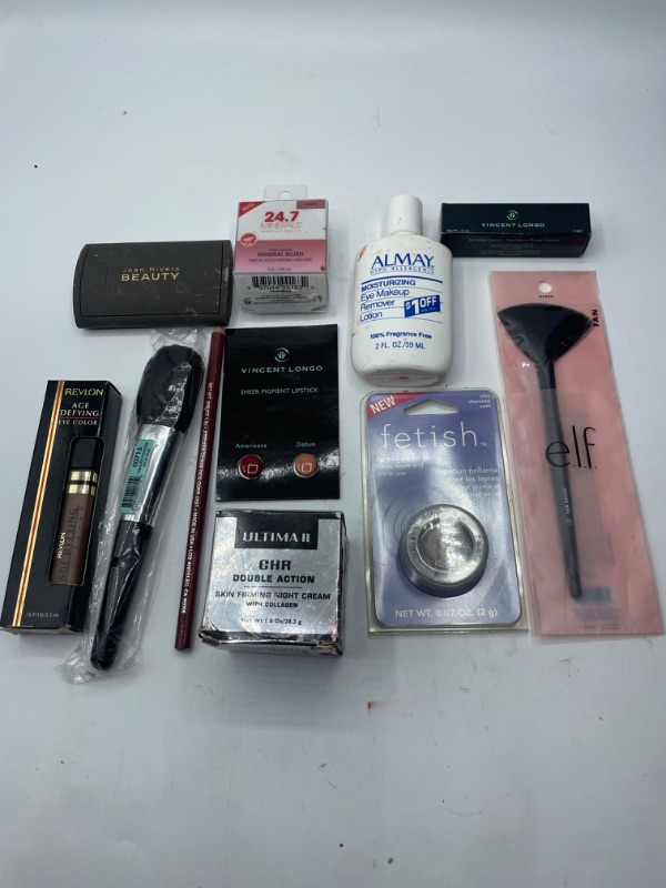Photo 1 of Miscellaneous Variety Brand Name Cosmetics Including (E.L.F, Vincent Longo, Revlon, Fetish, Maybelline) And Discontinued Items