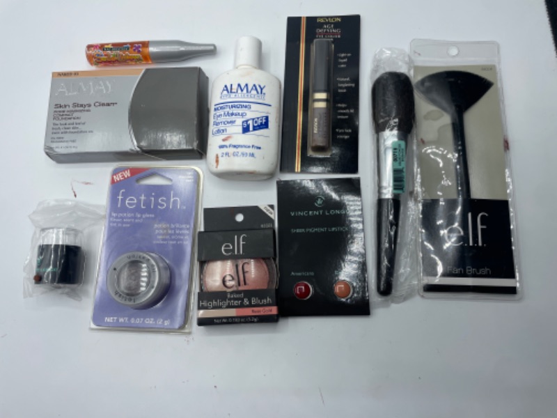 Photo 1 of Miscellaneous Variety Brand Name Cosmetics Including (E.L.F, Vincent Longo, Revlon, Almay, Maybelline) And Discontinued Items