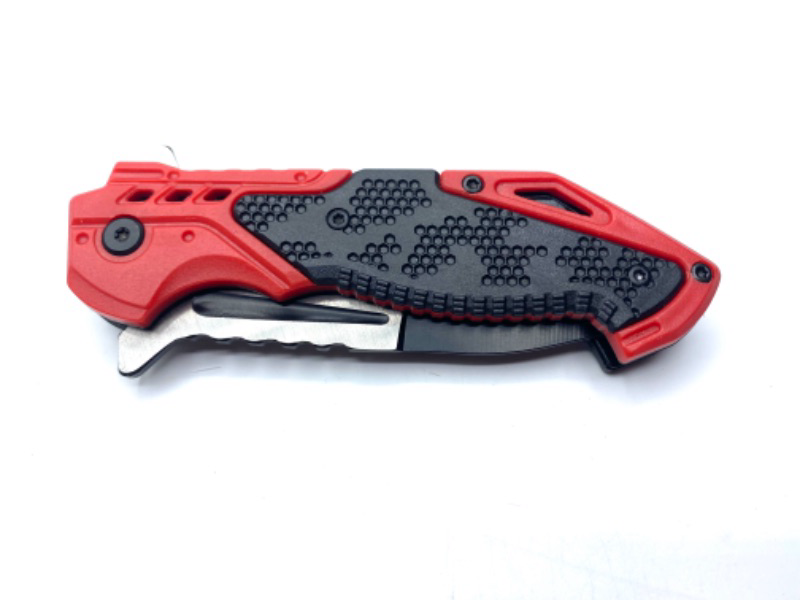 Photo 1 of Red And Black Folder Pocket Knife With Clip New