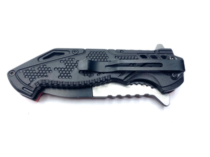 Photo 1 of Red And Black Folder Pocket Knife With Clip New