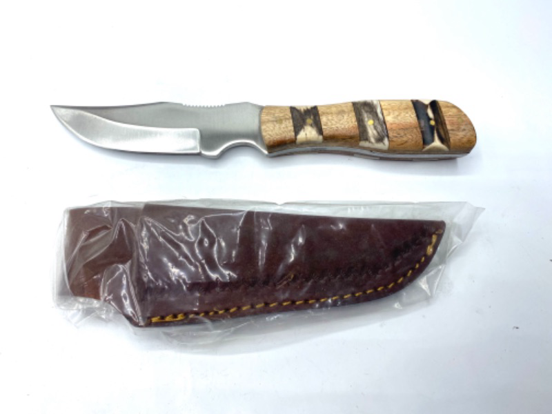 Photo 2 of 8.25" Stag Wood Clip Point Skinner Knife